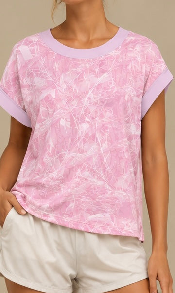 Pink Camo Cross-Back Shirt