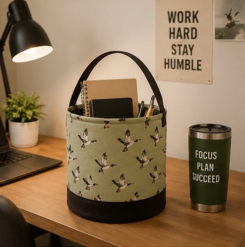 Green Duck Round Storage Bin