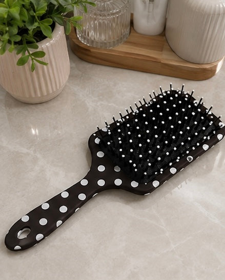 Black Polka Dot Hairbrush