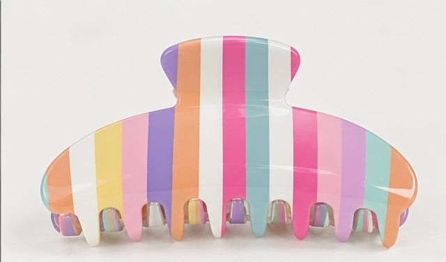 Rainbow Stripe Claw Clip