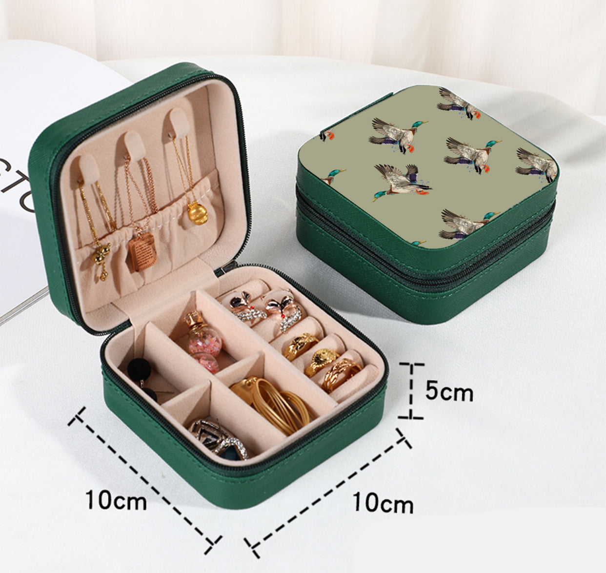 Green Duck Square Jewelry Case