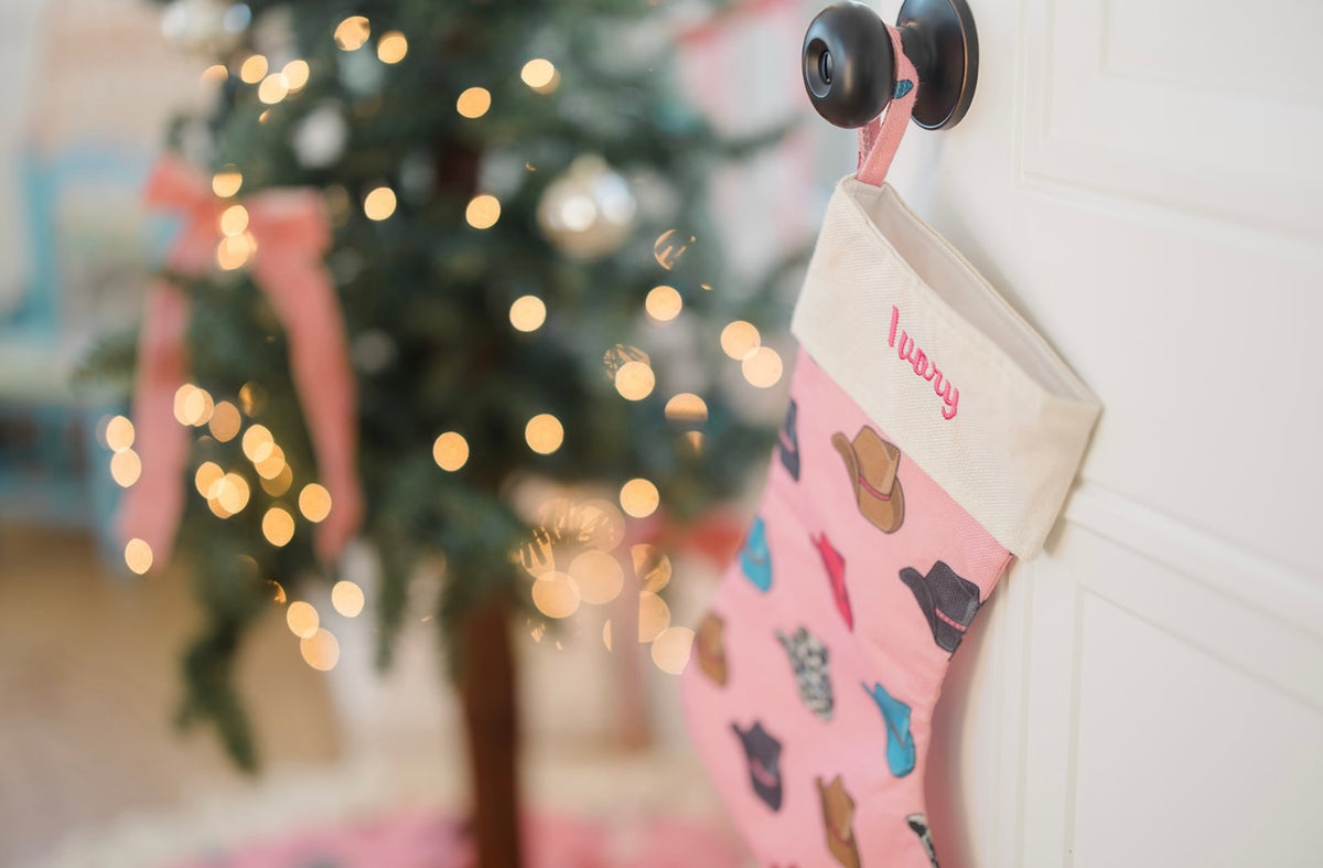 Pink Cowboy Hat Christmas Tree Skirt
