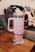 Pink Cowhide Tumbler with Handle