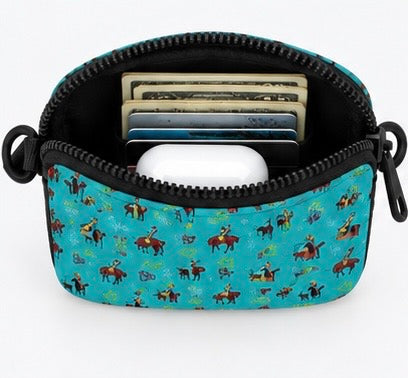 Turquoise Vintage Cowboy Dual Pouch Wristlet