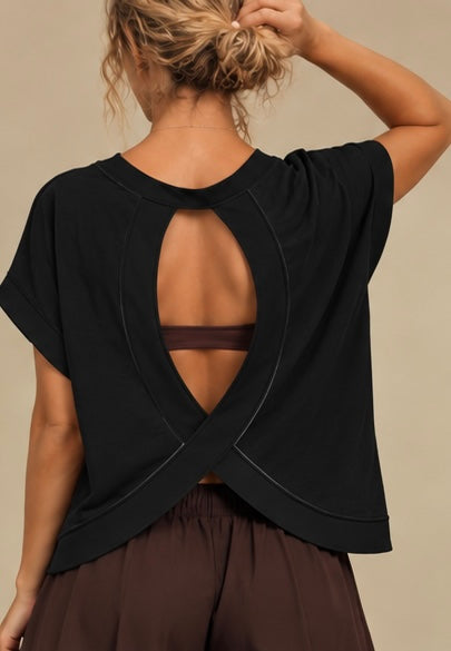 Black Cross-Back Shirt