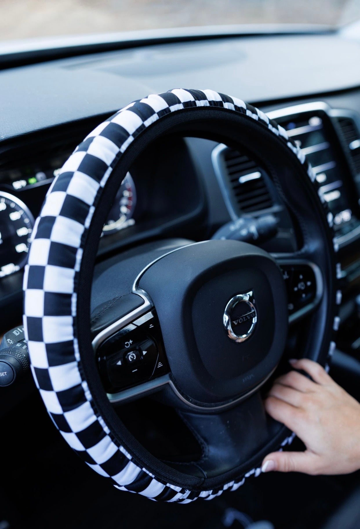 Checkerboard Steering Wheel Cover