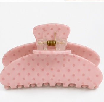 Pink Polka Dot Claw Clip