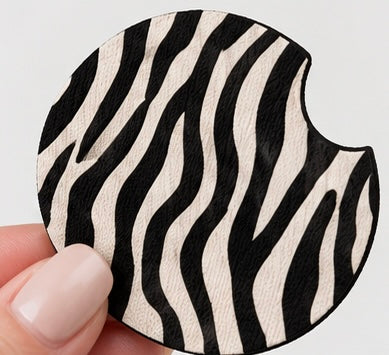 Zebra Striped Car Coaster 2-Pack