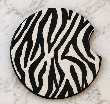 Zebra Striped Car Coaster 2-Pack