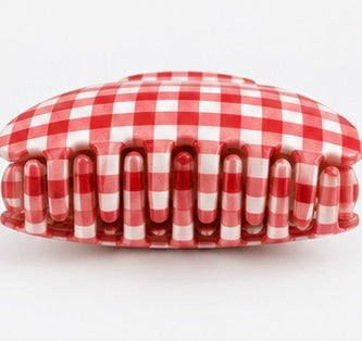 Red Gingham Claw Clip