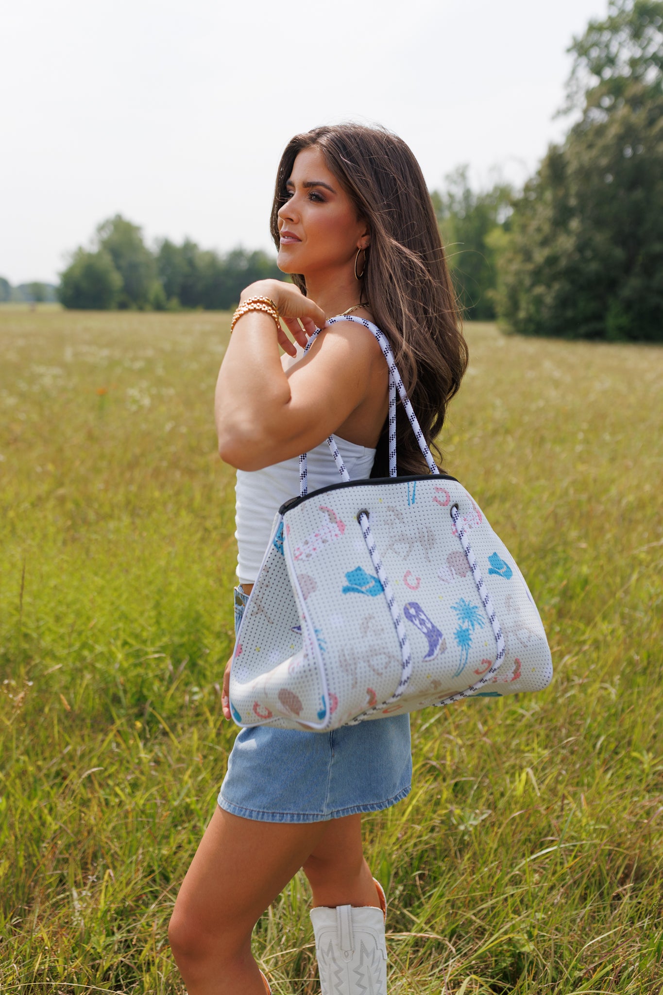 Large Tote in Coastal Cowgirl