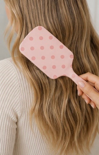 Pink Polka Dot Hairbrush