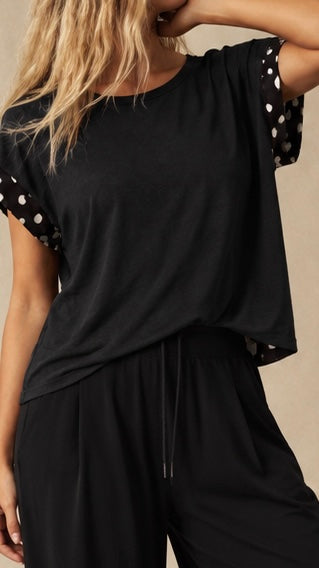 Polka Dot Cross-Back Shirt