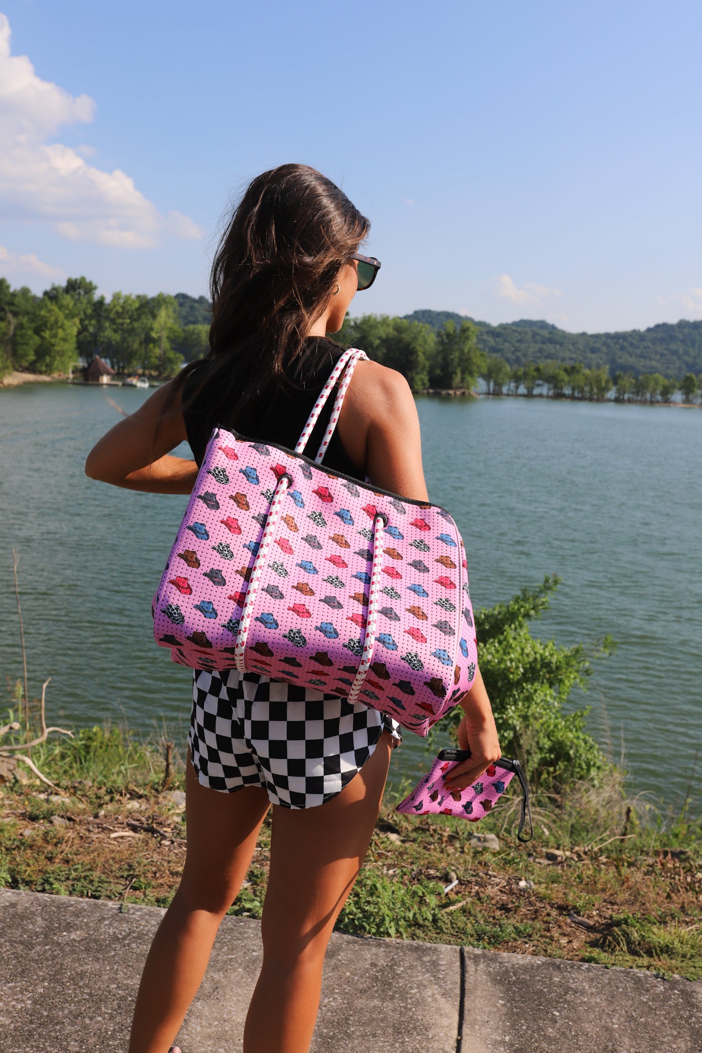 Large Tote in Pink Cowboy Hat