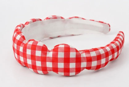 Red Gingham “Get Ready With Me” Skincare Headband