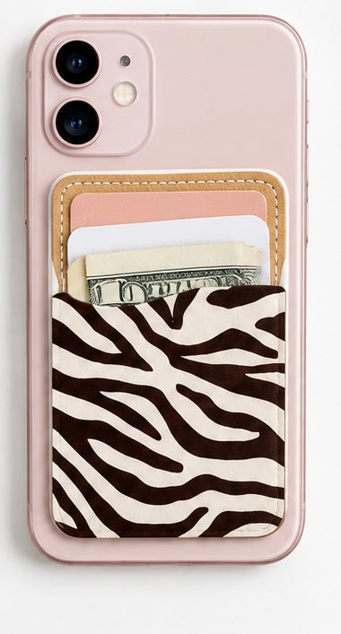 Zebra Striped Phone Pocket