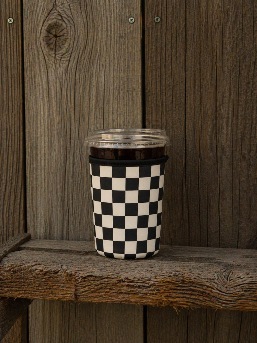 Checkerboard Drink Sleeve Cozy