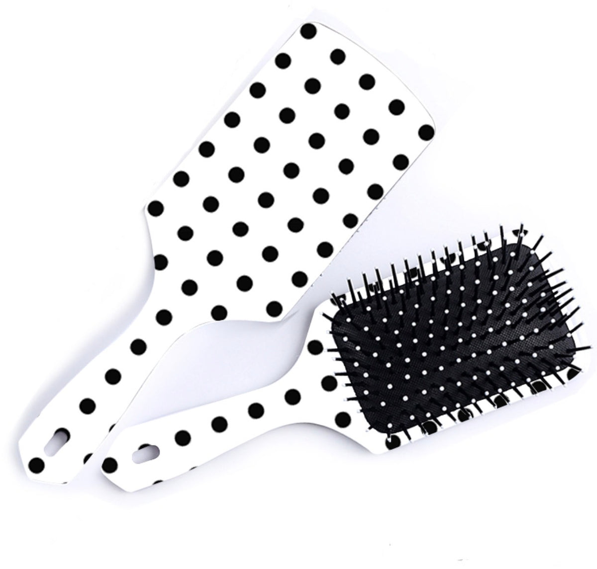 White Polka Dot Hairbrush