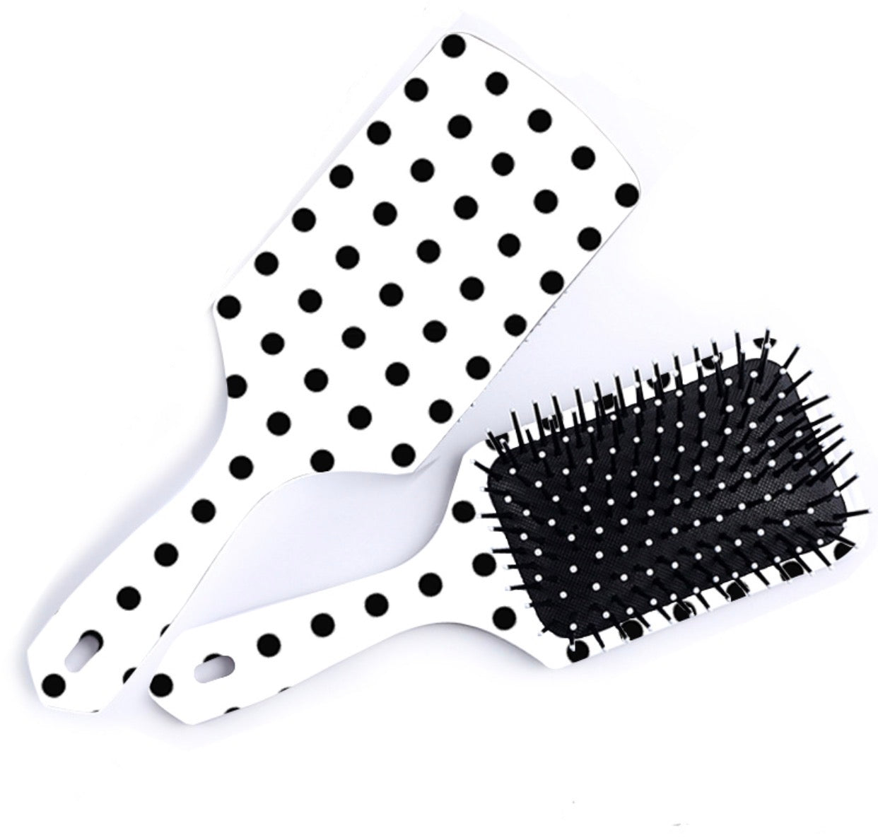 White Polka Dot Hairbrush