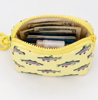 Yellow Rainbow Trout Dual Pouch Wristlet