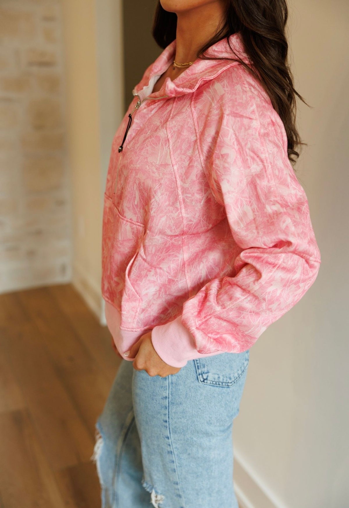 Pink Camo Pullover