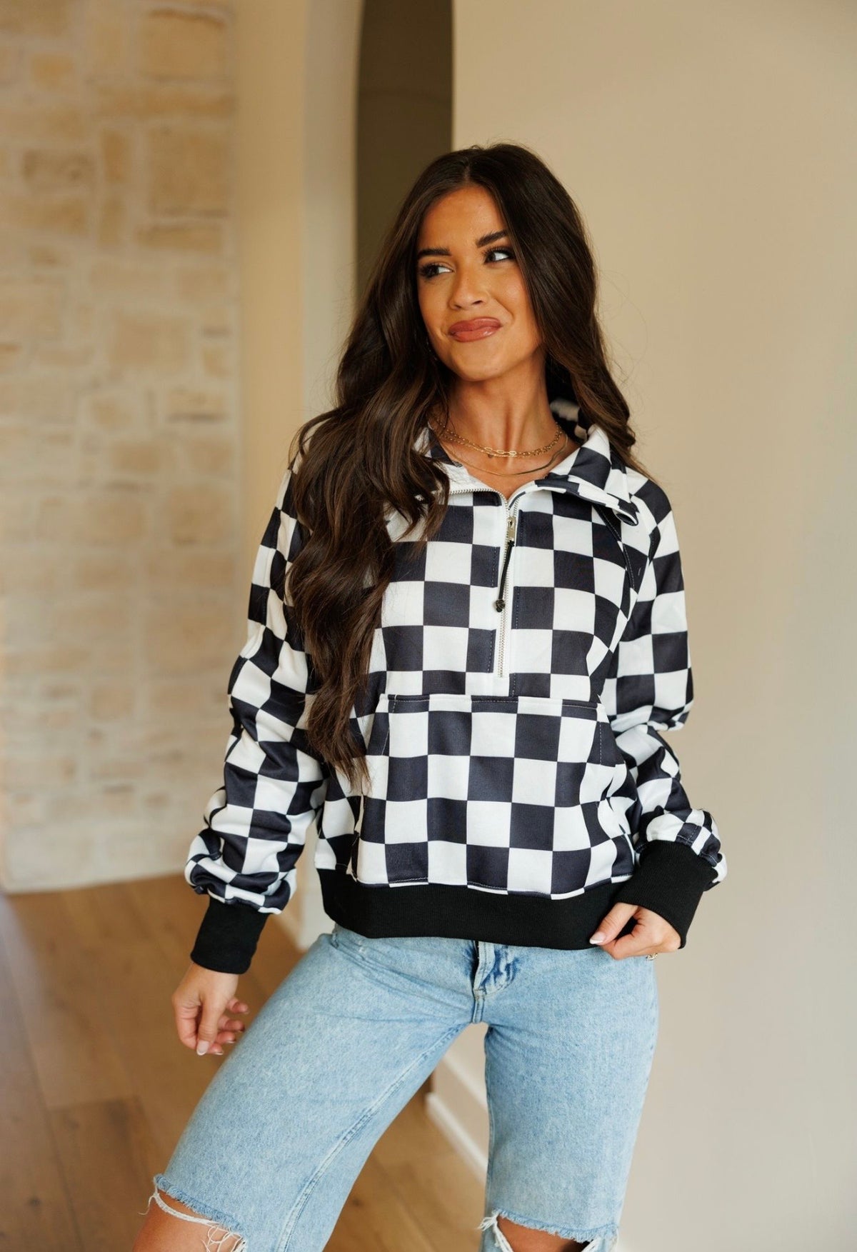 Checkerboard Pullover