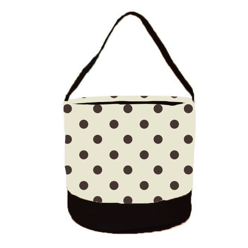 Cream Polka Dot Round Storage Bin