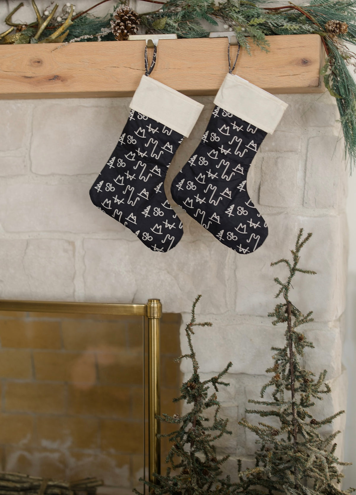 Black Brand Christmas Stocking