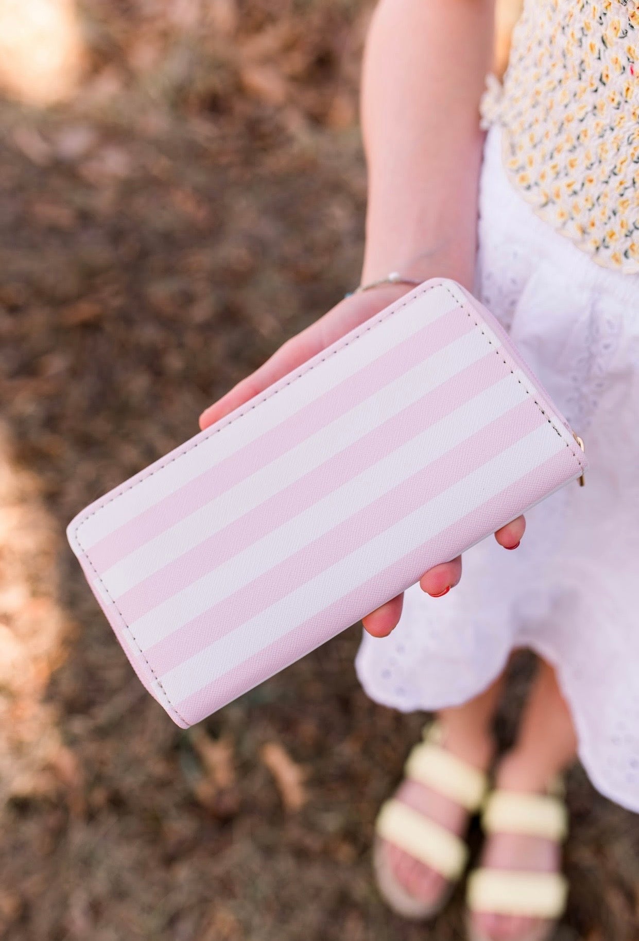 Pink Striped Wallet