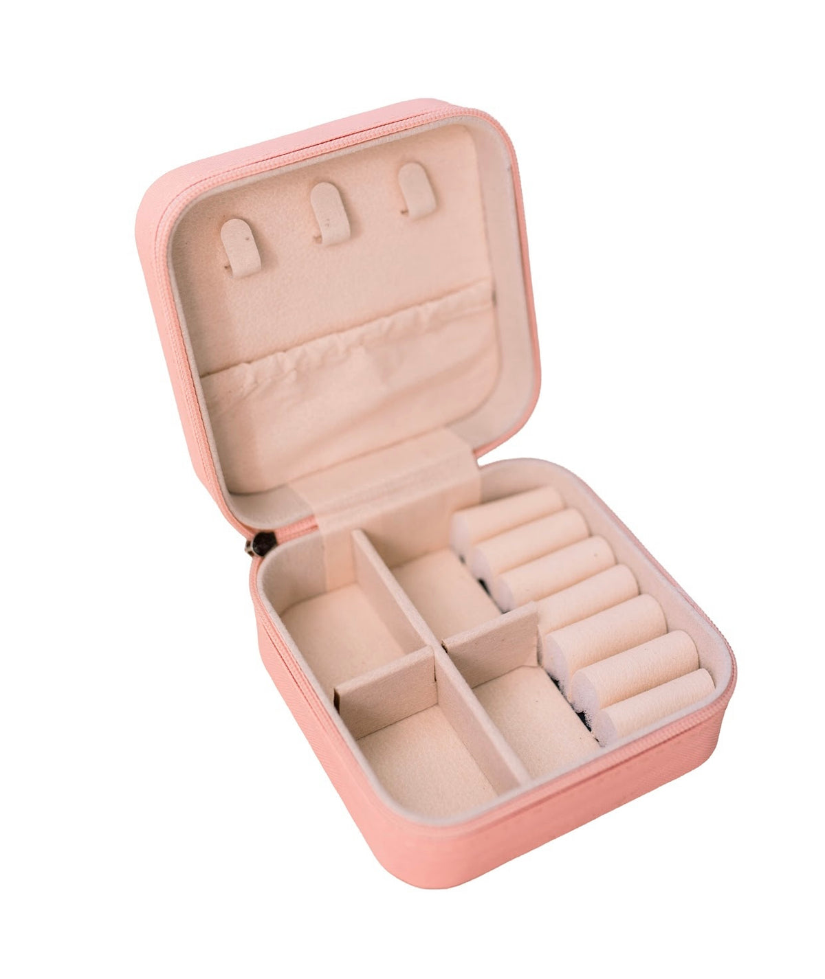 Pink Striped Square Jewelry Case