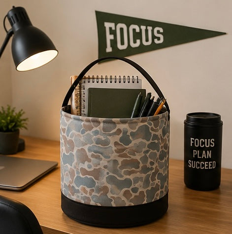 Camo Round Storage Bin