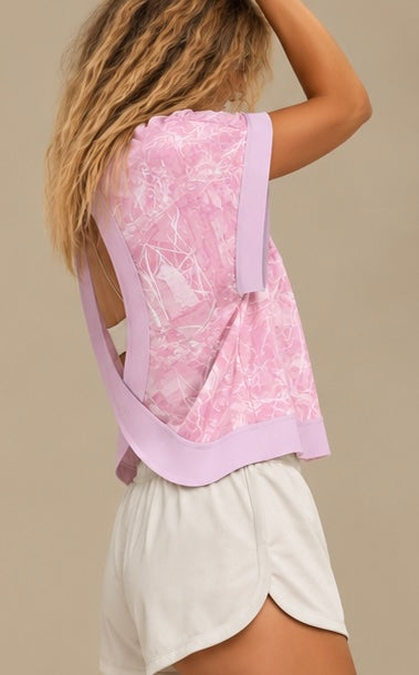 Pink Camo Cross-Back Shirt