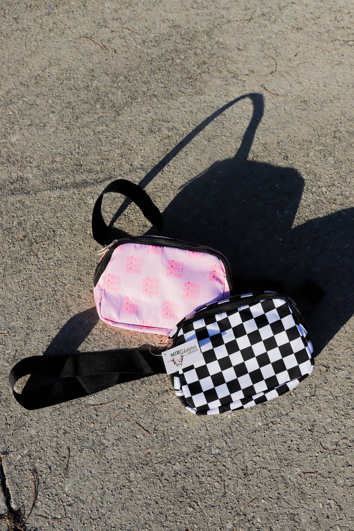 Black and White Checkerboard Crossbody Bag