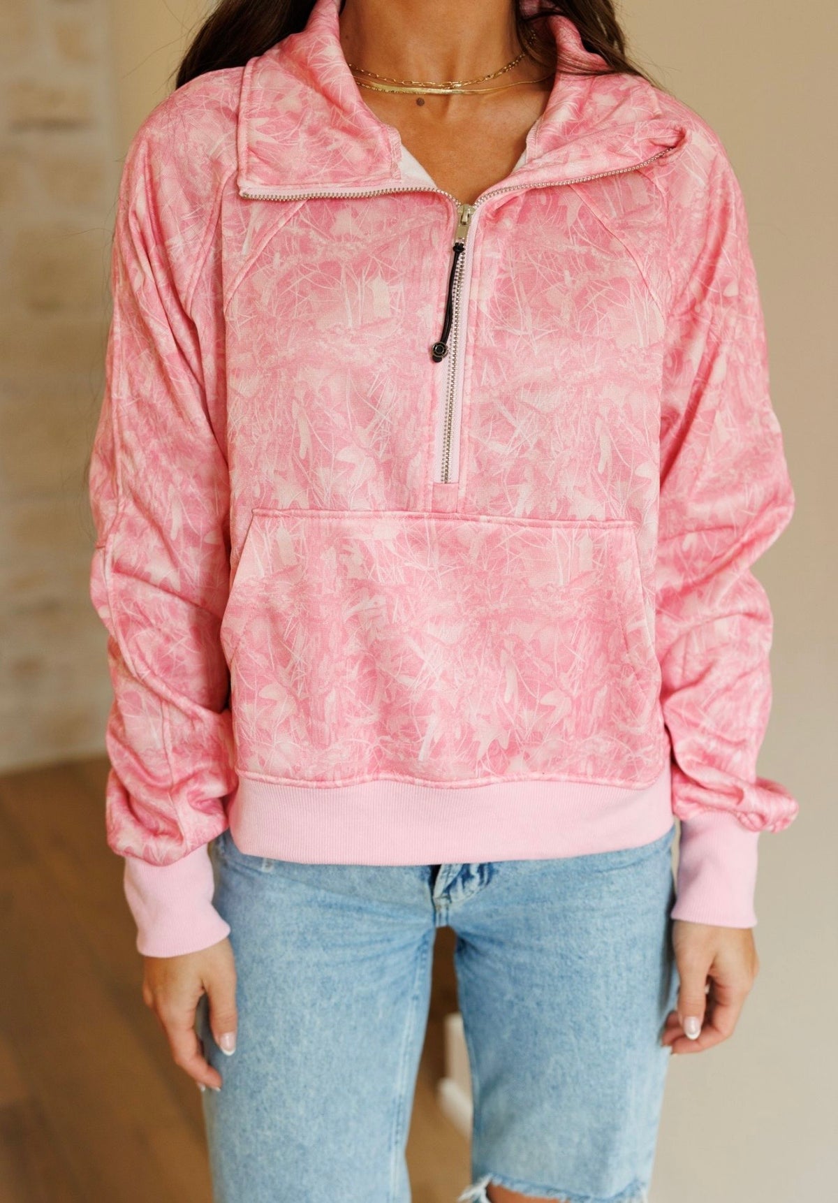 Pink Camo Pullover