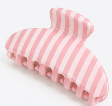 Pink Striped Claw Clip