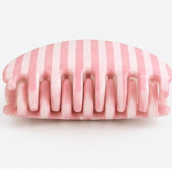 Pink Striped Claw Clip