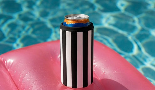 Hard Cooling Can in Black Striped