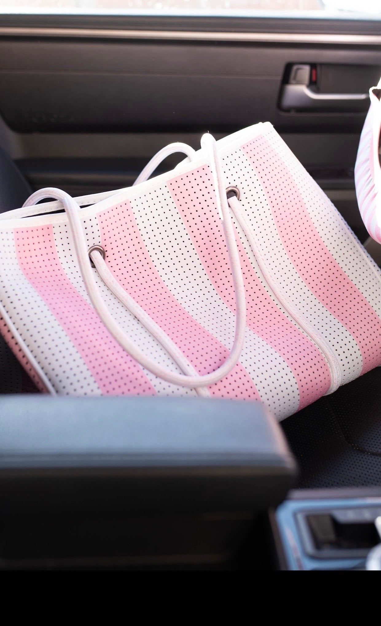 Large Tote in Pink Striped