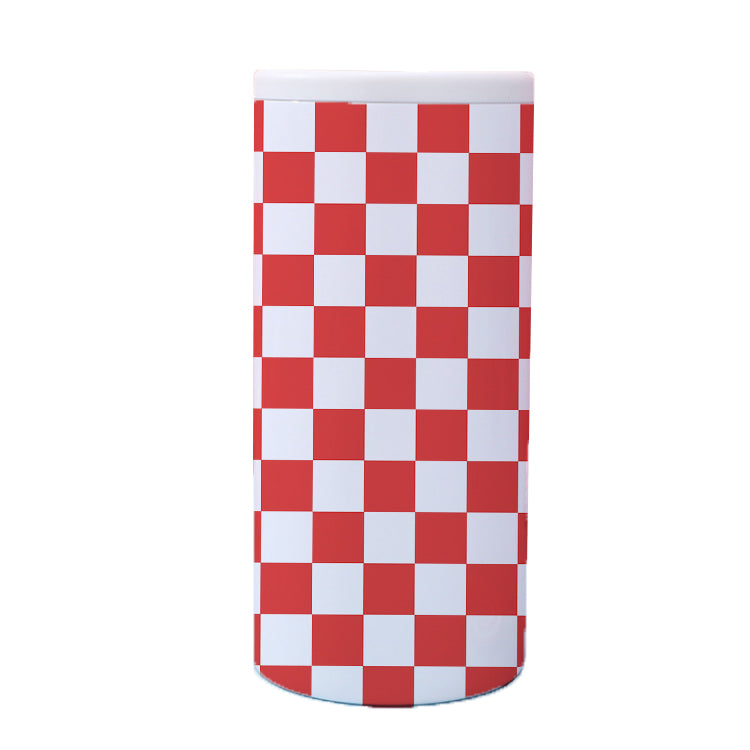 Hard Cooling Can in Red &amp; White Checkerboard