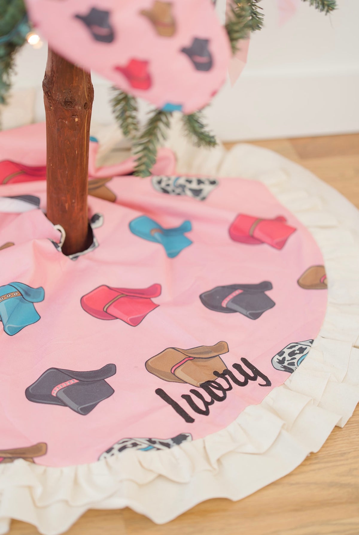 Pink Cowboy Hat Christmas Stocking