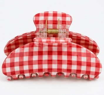 Red Gingham Claw Clip