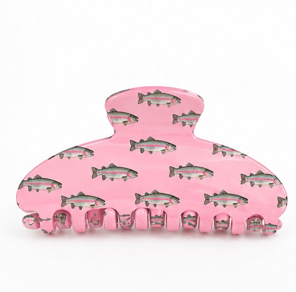 Pink Rainbow Trout Claw Clip