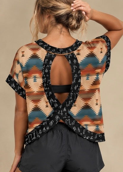 Aztec/Black Brand Cross-Back Shirt