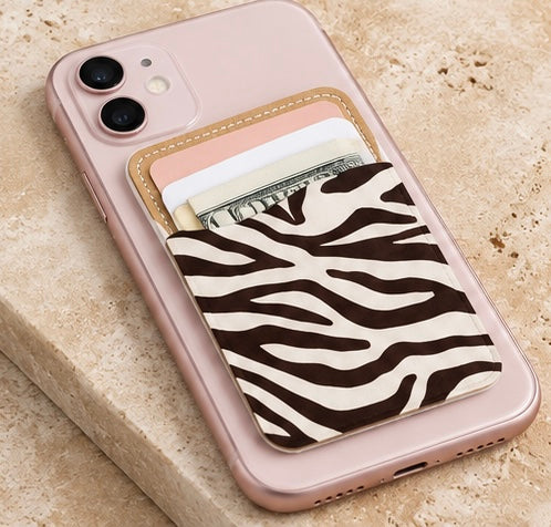 Zebra Striped Phone Pocket
