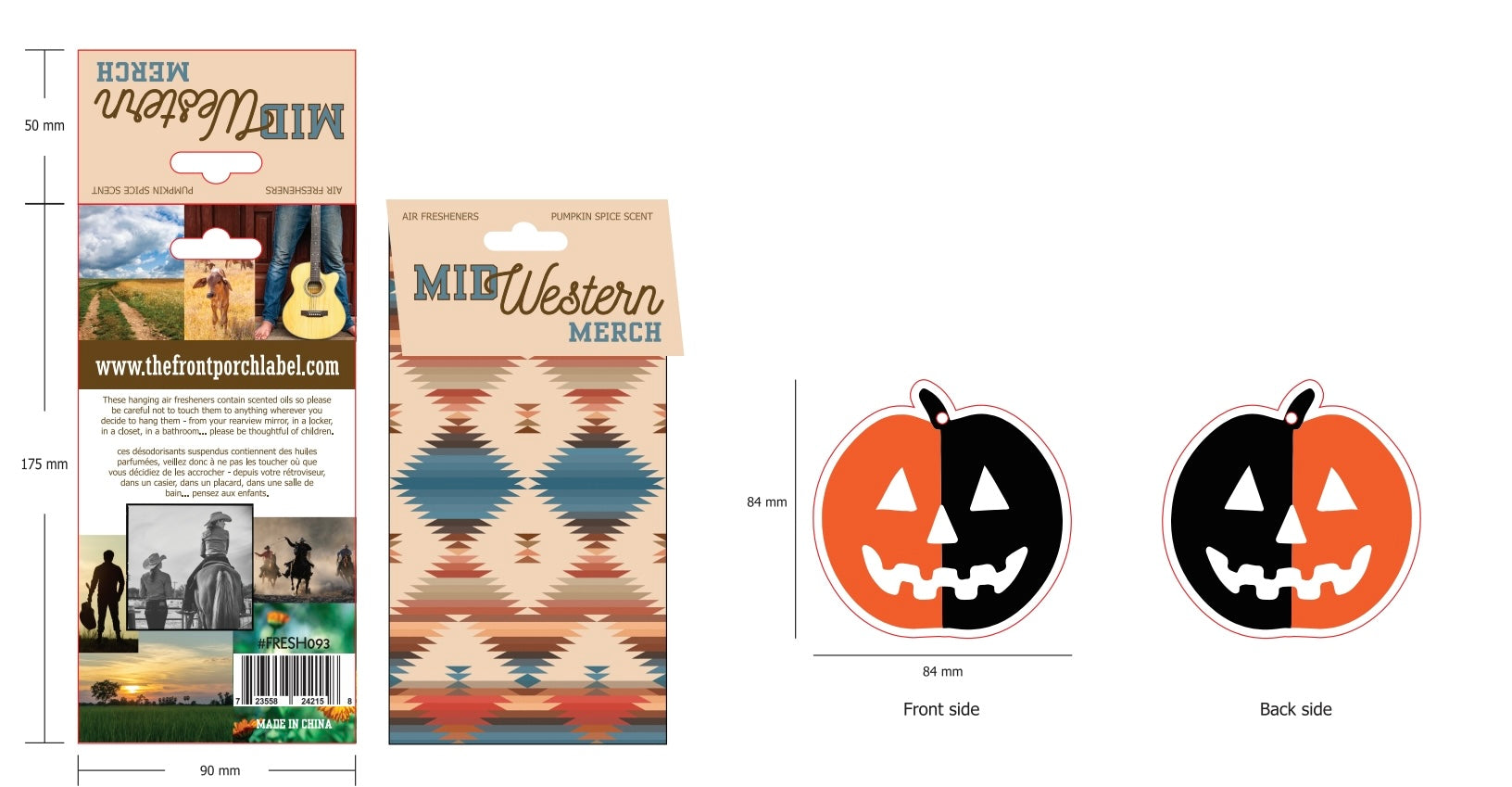 Color Block Pumpkin Air Freshener