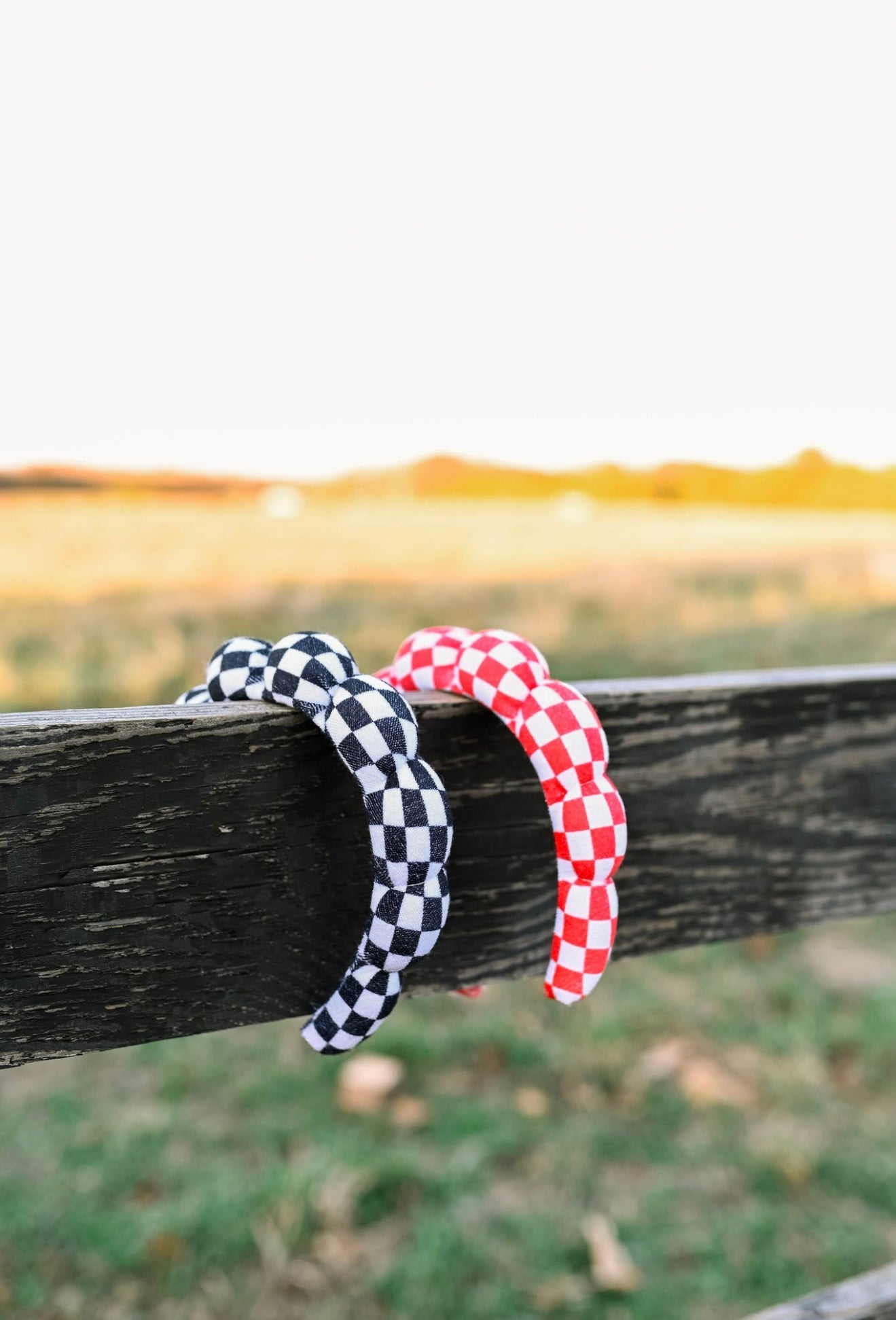 Red Checkerboard “Get Ready With Me” Skincare Headband