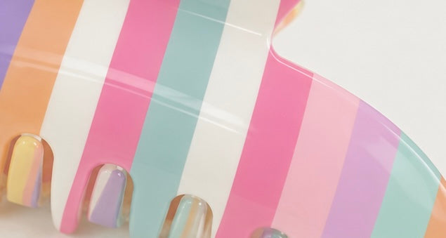 Rainbow Stripe Claw Clip