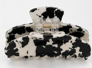 Black Cowhide Claw Clip