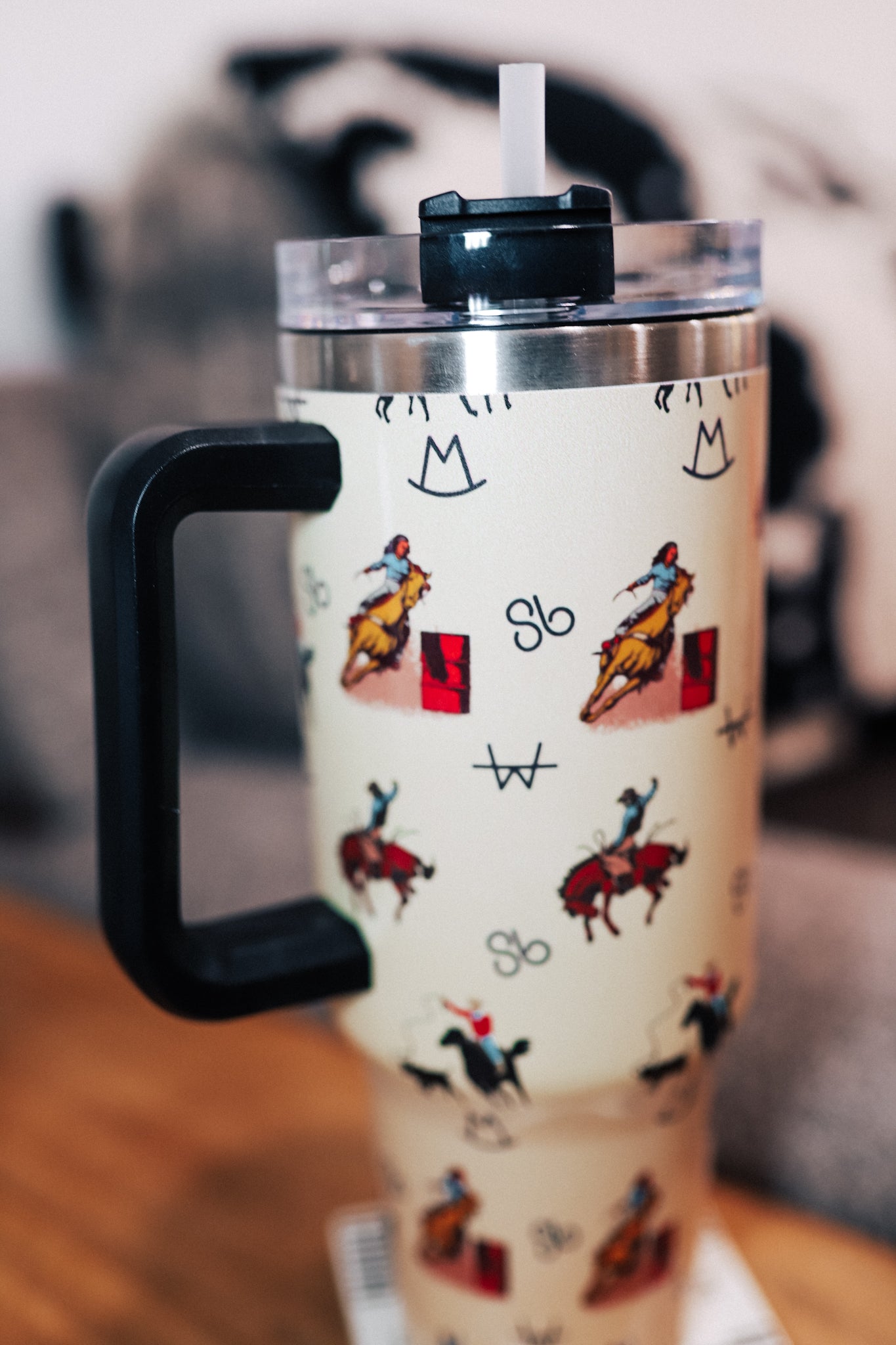 Vintage Cowboy Tumbler with Handle