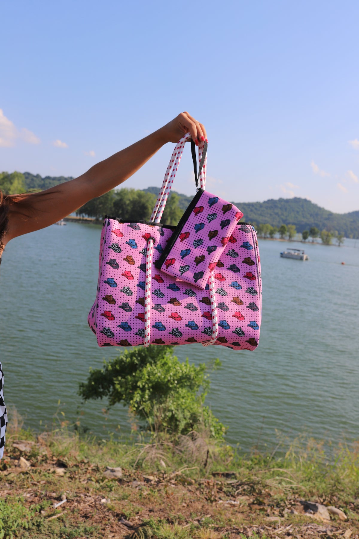 Large Tote in Pink Cowboy Hat